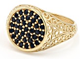 Black Spinel 18k Yellow Gold Over Sterling Silver Ring 0.66ctw