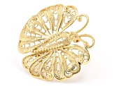 18k Yellow Gold Over Sterling Silver Butterfly Brooch