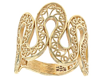 Picture of 18k Yellow Gold Over Sterling Silver Snake Ring
