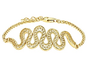18k Yellow Gold Over Sterling Silver Snake Bracelet