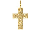 18k Yellow Gold Over Sterling Silver Cross Pendant