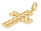 18k Yellow Gold Over Sterling Silver Cross Pendant