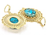 Turquoise Doublet 18k Yellow Gold Over Silver Dangle Earrings
