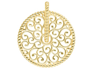 Picture of 18K Yellow Gold Over Sterling Silver Spin Disc Pendant