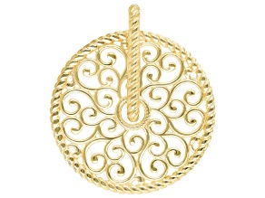 18K Yellow Gold Over Sterling Silver Spin Disc Pendant