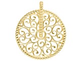 18K Yellow Gold Over Sterling Silver Spin Disc Pendant