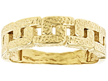 Picture of 18K Yellow Gold Over Sterling Silver Interlocking Design Band Ring
