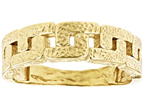 18K Yellow Gold Over Sterling Silver Interlocking Design Band Ring