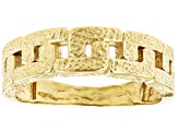 18K Yellow Gold Over Sterling Silver Interlocking Design Band Ring