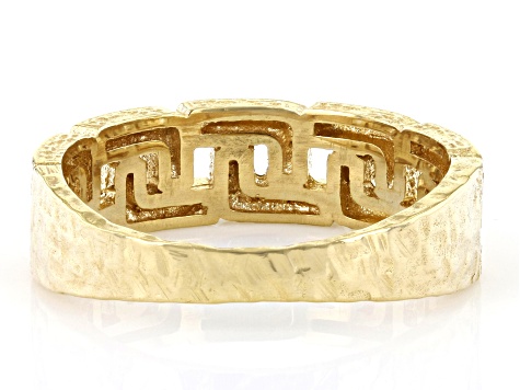 18K Yellow Gold Over Sterling Silver Interlocking Design Band Ring