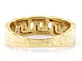 18K Yellow Gold Over Sterling Silver Interlocking Design Band Ring