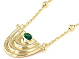 Green Crystal 18K Yellow Gold Over Sterling Silver Necklace