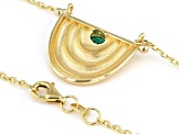 Green Crystal 18K Yellow Gold Over Sterling Silver Necklace