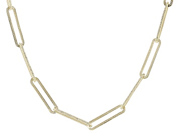 Picture of 18k Yellow Gold Over Sterling Silver Paper Clip Chain Necklace