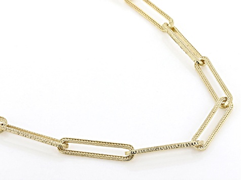 18k Yellow Gold Over Sterling Silver Paper Clip Chain Necklace - TRK513 ...