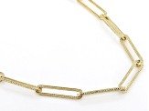 18k Yellow Gold Over Sterling Silver Paper Clip Chain Necklace