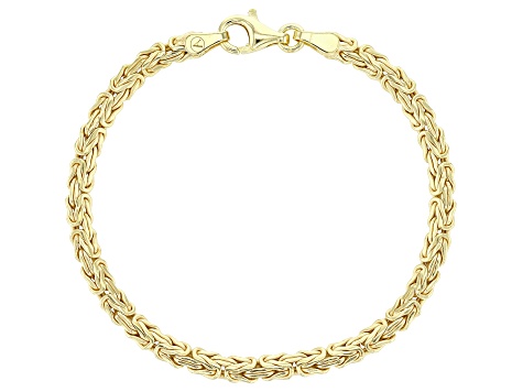 5mm 18K Gold Over Sterling Silver Byzantine Bracelet