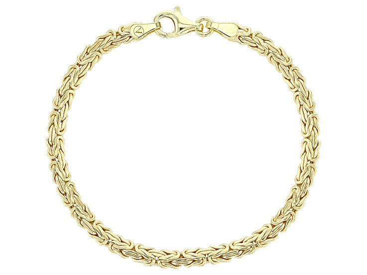 5mm 18K Gold Over Sterling Silver Byzantine Bracelet