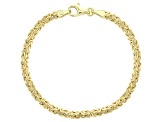 5mm 18K Gold Over Sterling Silver Byzantine Bracelet