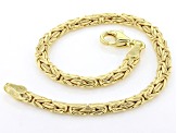 5mm 18K Gold Over Sterling Silver Byzantine Bracelet