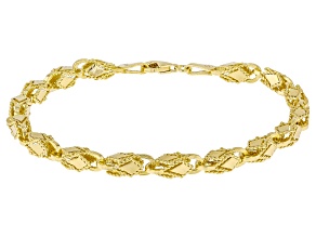 18K Yellow Gold Over Sterling Silver Turkish Chain Bracelet