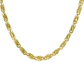 18K Yellow Gold Over Sterling Silver Turkish Chain Necklace