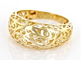 18K Yellow Gold Over Sterling Silver Filigree Ring