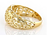 18K Yellow Gold Over Sterling Silver Filigree Ring