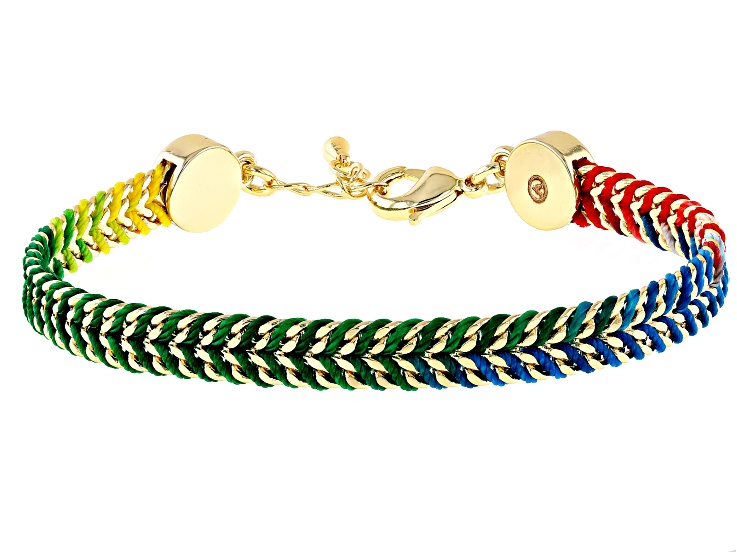 ●tow tow archive● Linka Pearl Chain Bracelet Gold TBH52ABT 18K Gold Over Brass Multi-Color Cord Bracelet - TRK522 | JTV