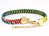 18K Gold Over Brass Multi-Color Cord Bracelet
