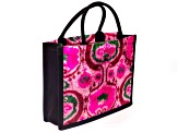Ikat Pink Velvet Tote Bag