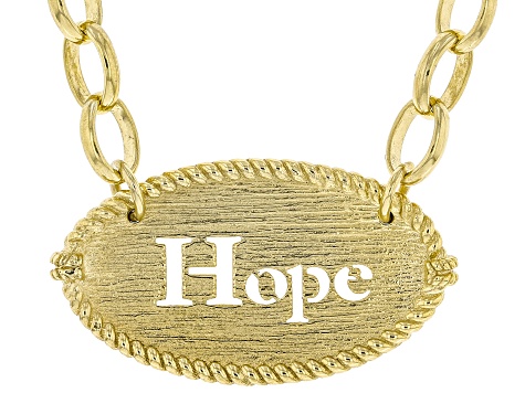 18K Yellow Gold Over Sterling Silver Hope Necklace