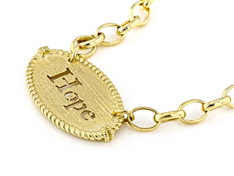 18K Yellow Gold Over Sterling Silver Hope Necklace - TRK535 | JTV.com