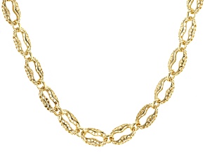 18K Yellow Gold Over Sterling Silver 8mm Turkish Mariner Chain 16" Necklace