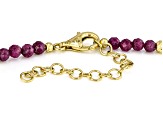 4mm Mahaleo(R)Ruby With 18K Yellow Gold Over Sterling Silver Accent Beaded Necklace