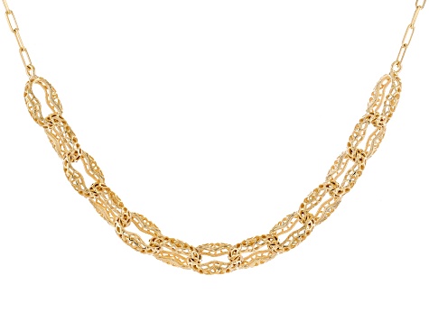 18K Yellow Gold Over Sterling Silver Mariner Link Chain  Necklace