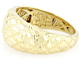 18K Yellow Gold Over Sterling Silver Textured Ring