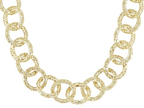18K Yellow Gold Over Sterling Silver Rolo Link Necklace
