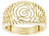 18K Yellow Gold Over Sterling Silver Rose Ring