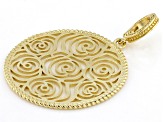 18K Yellow Gold Over Sterling Silver Rose Pendant