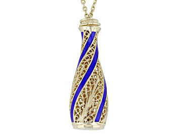 Picture of Blue Enamel Wrapped 18K Yellow Gold Over Sterling Silver Necklace