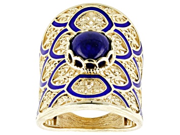 Picture of Blue Lapis & Enamel 18K Gold Over Sterling Silver Ring