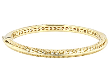 Picture of 18K Yellow Gold Over Sterling Silver Filigree Bangle Bracelet