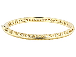 18K Yellow Gold Over Sterling Silver Filigree Bangle Bracelet