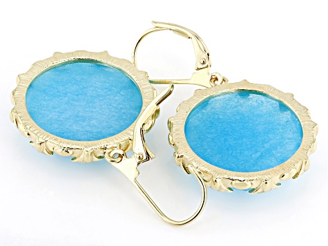 Blue Quartz 18K Yellow Gold Over Sterling Silver Earrings