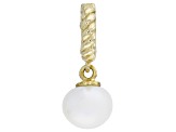8-8.5mm Cultured Freshwater Pearl 18K Yellow Gold Over Sterling Silver Pendant