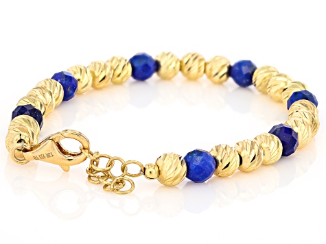 Blue Lapis Lazuli 18K Gold Over Sterling Silver 6mm