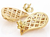 18K Yellow Gold Over Sterling Silver Filigree Bubble Stud Earrings