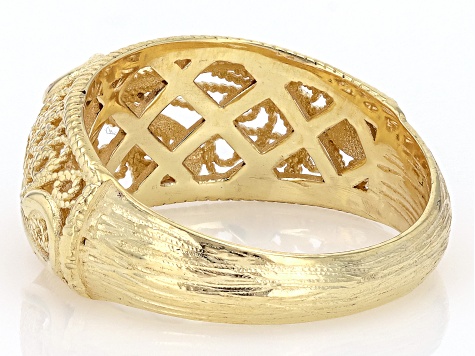 18K Yellow Gold Over Sterling Silver Filigree Scrollwork