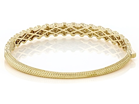 18K Yellow Gold Over Sterling Silver Link Design Bangle